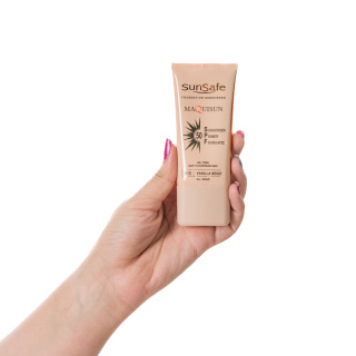 27413-2024622161851720 ضد آفتاب سان سیف کرم پودری و پرایمری مکیسان با SPF50 رنگی - تصویر 3